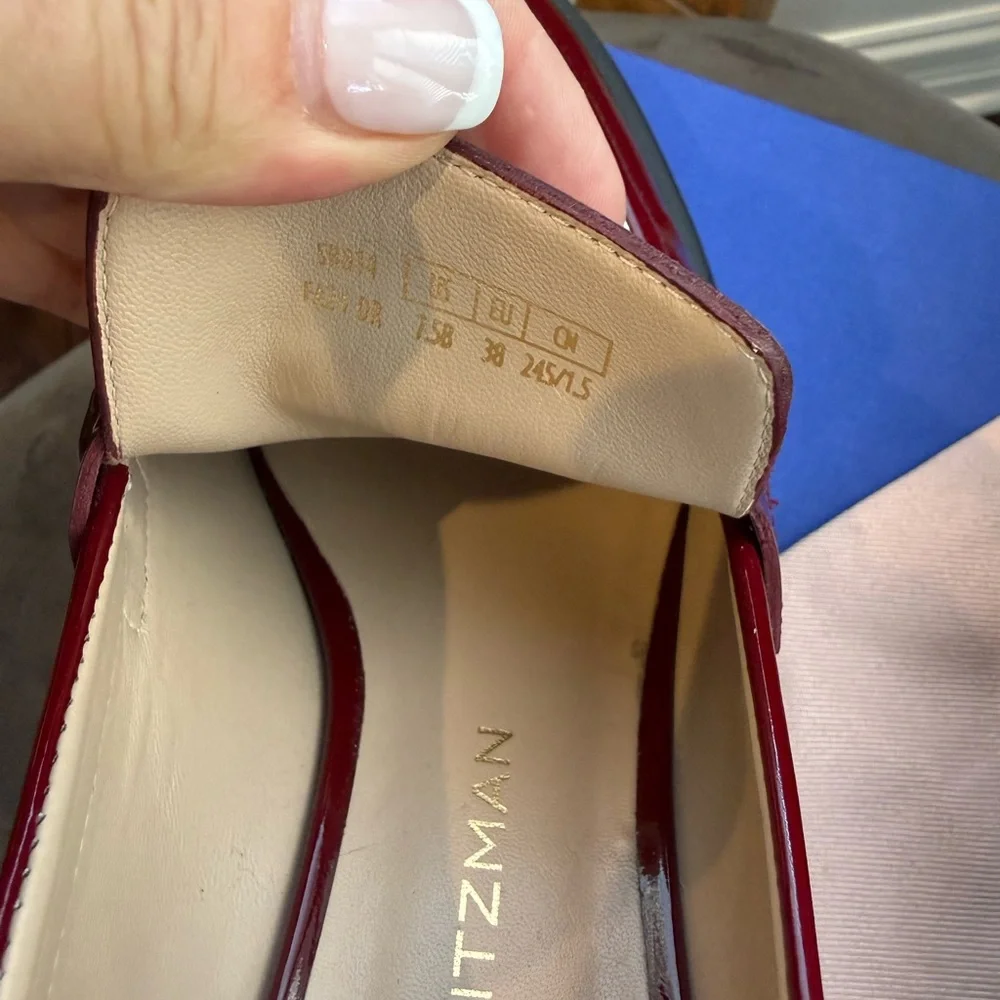 Stuart Weitzman Red Patent Leather Soho Loafers - Picture 5 of 15